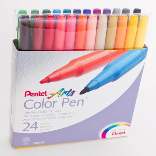 Pentel, Color Pen, Fine Point, Marker, 24 Set